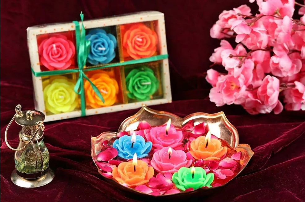 Floating Flower Diyas — Smokeless (6 Pcs)