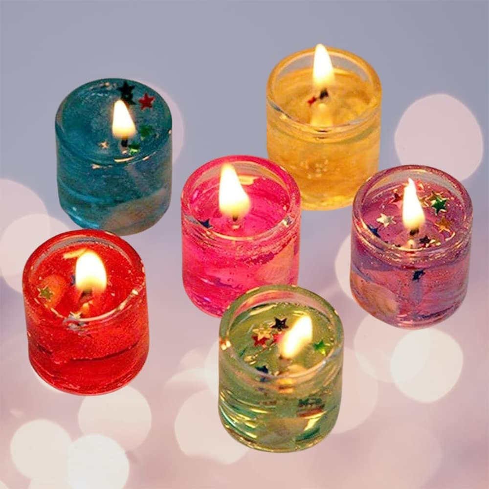 Glass Jelly Gel Tealight Candles (6 Pcs)