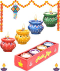 Matka Diya Decorative Candles (Pack of 4)