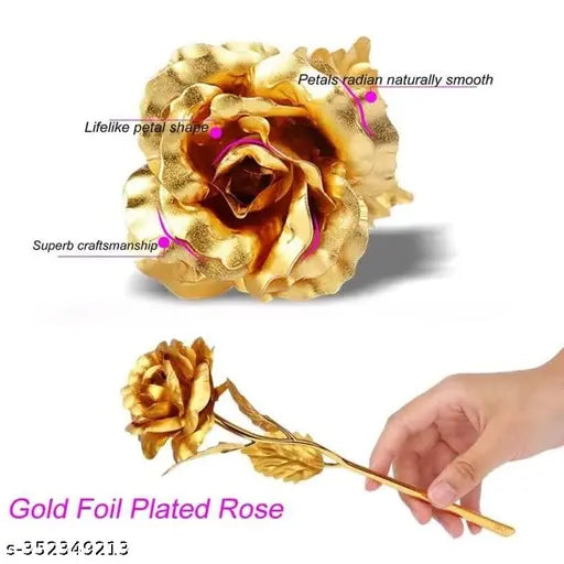 24K Gold-Plated Artificial Rose in Gift Box