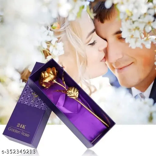 24K Gold-Plated Artificial Rose in Gift Box