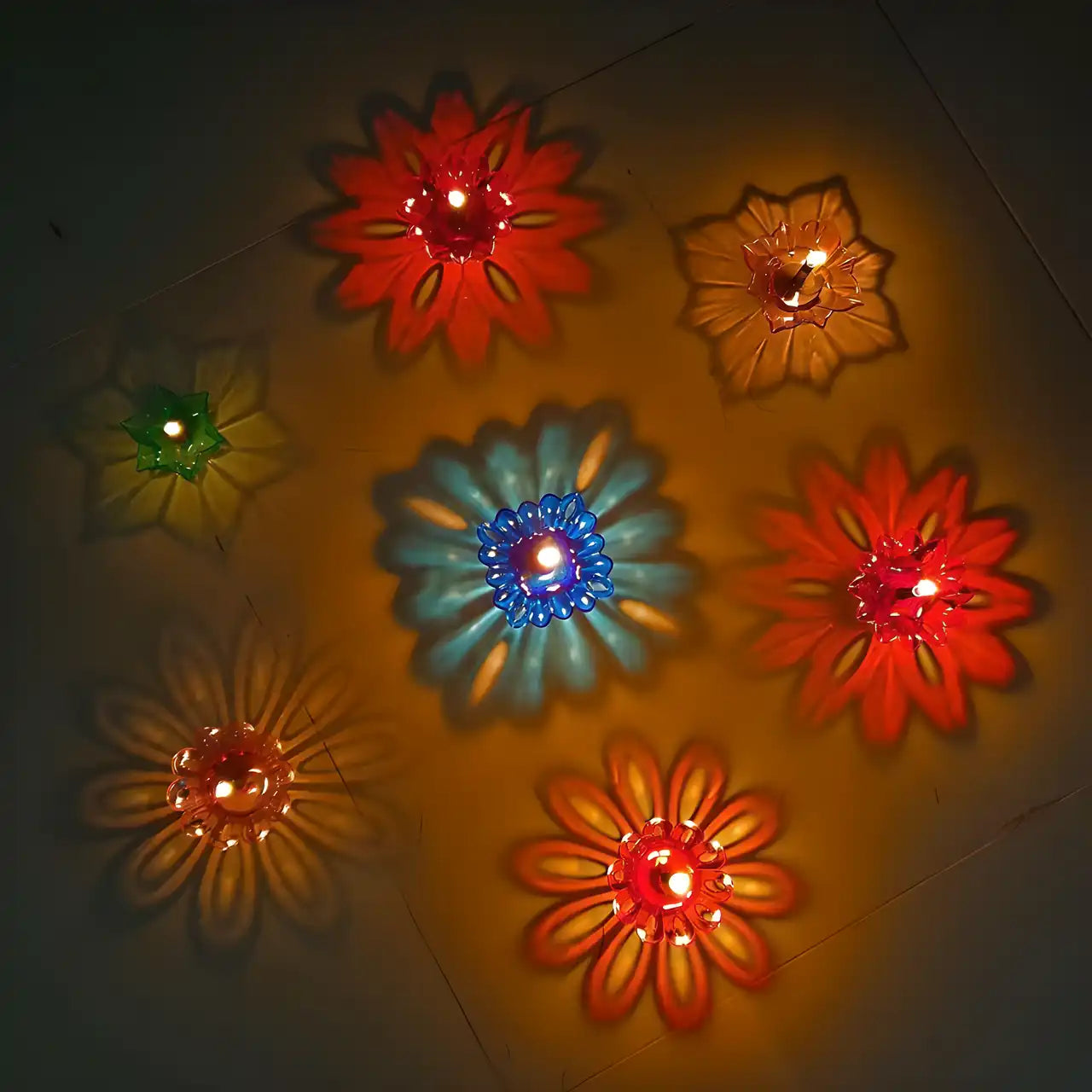 3D Decorative Diya Set (12 Pcs)