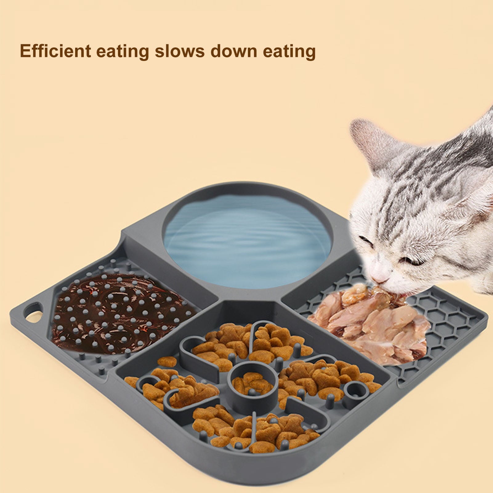4-Slot Non-Slip Pet Food Bowl