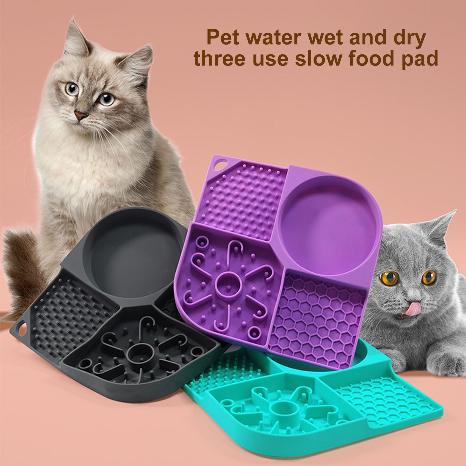 4-Slot Non-Slip Pet Food Bowl