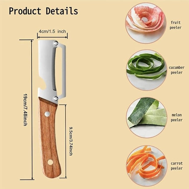 2-in-1 Wooden Fruit & Vegetable Peeler