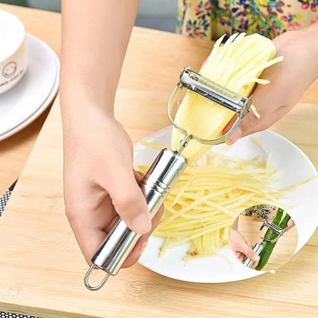 2-in-1 Stainless Steel Julienne Peeler