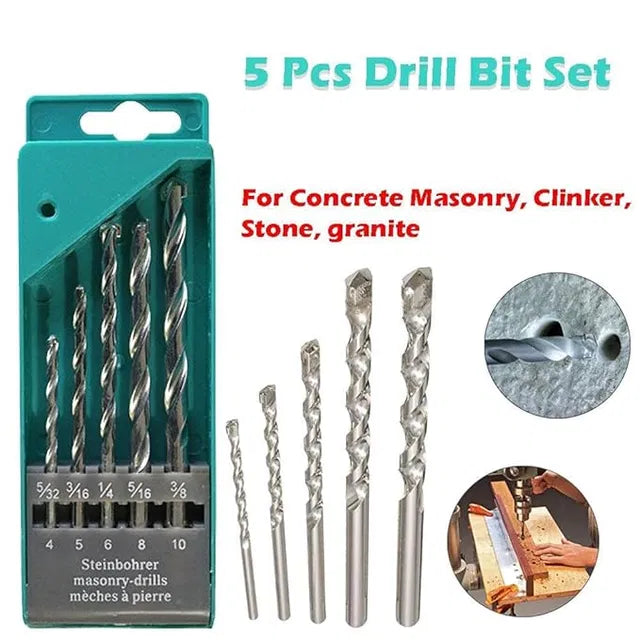 5-Piece Masonry Drill Bit Set