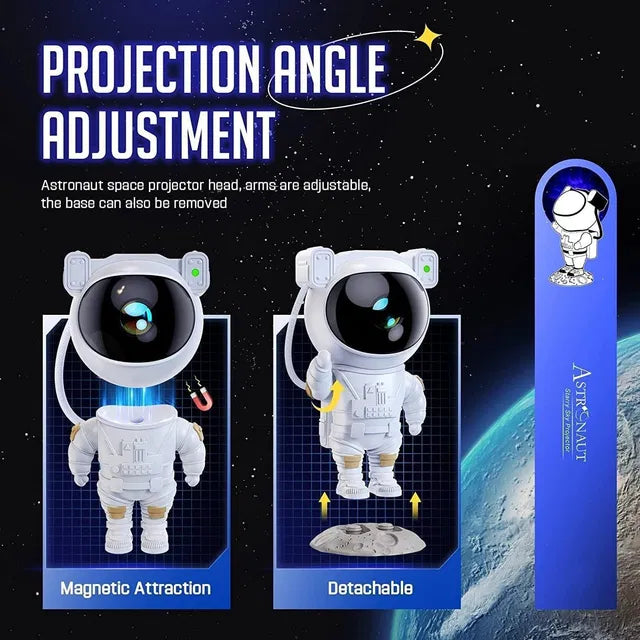 Rivven DreamCast™ Astronaut Galaxy Projector — 360° Starry Night Light with Remote