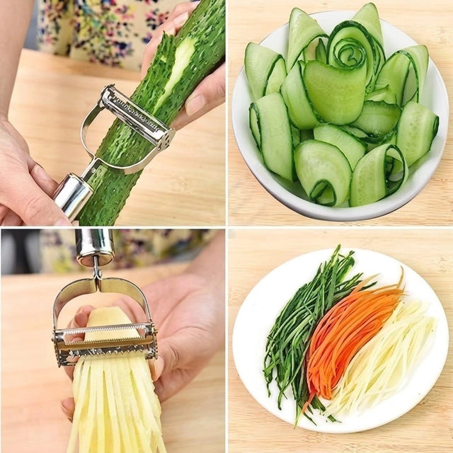 2-in-1 Stainless Steel Julienne Peeler