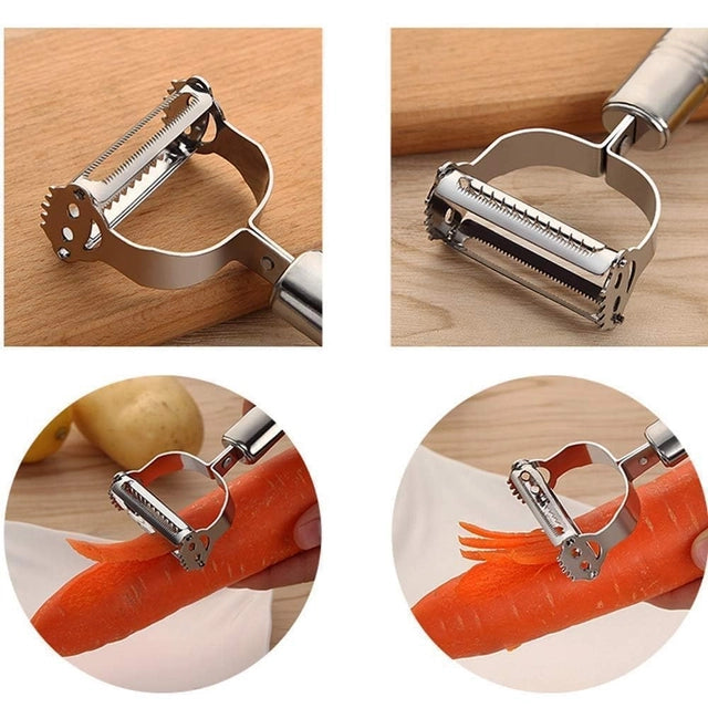 2-in-1 Stainless Steel Julienne Peeler