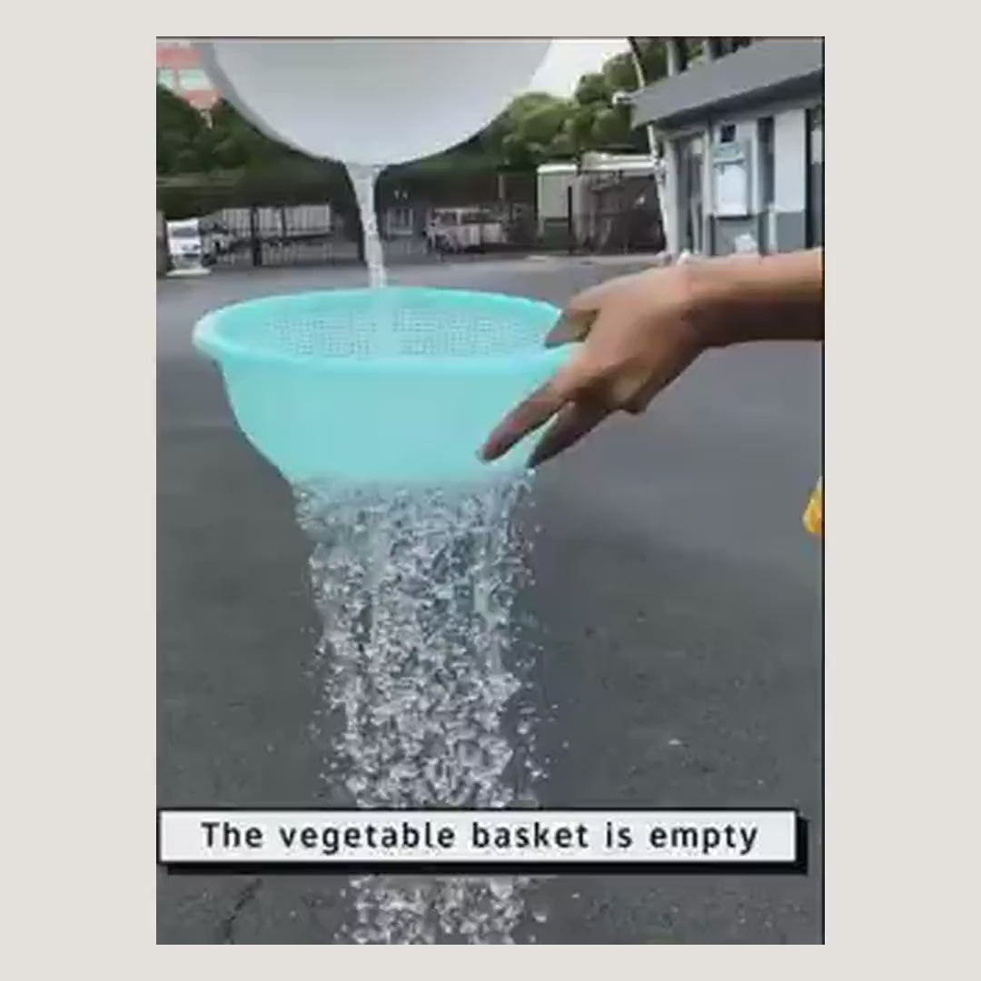 Demonstration: waterproof sealant glue brushed onto a leaking basket, then water poured over it with no leak