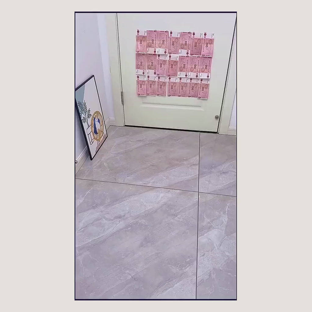 Demonstration: door draft stopper slid onto the bottom of a door to close the gap