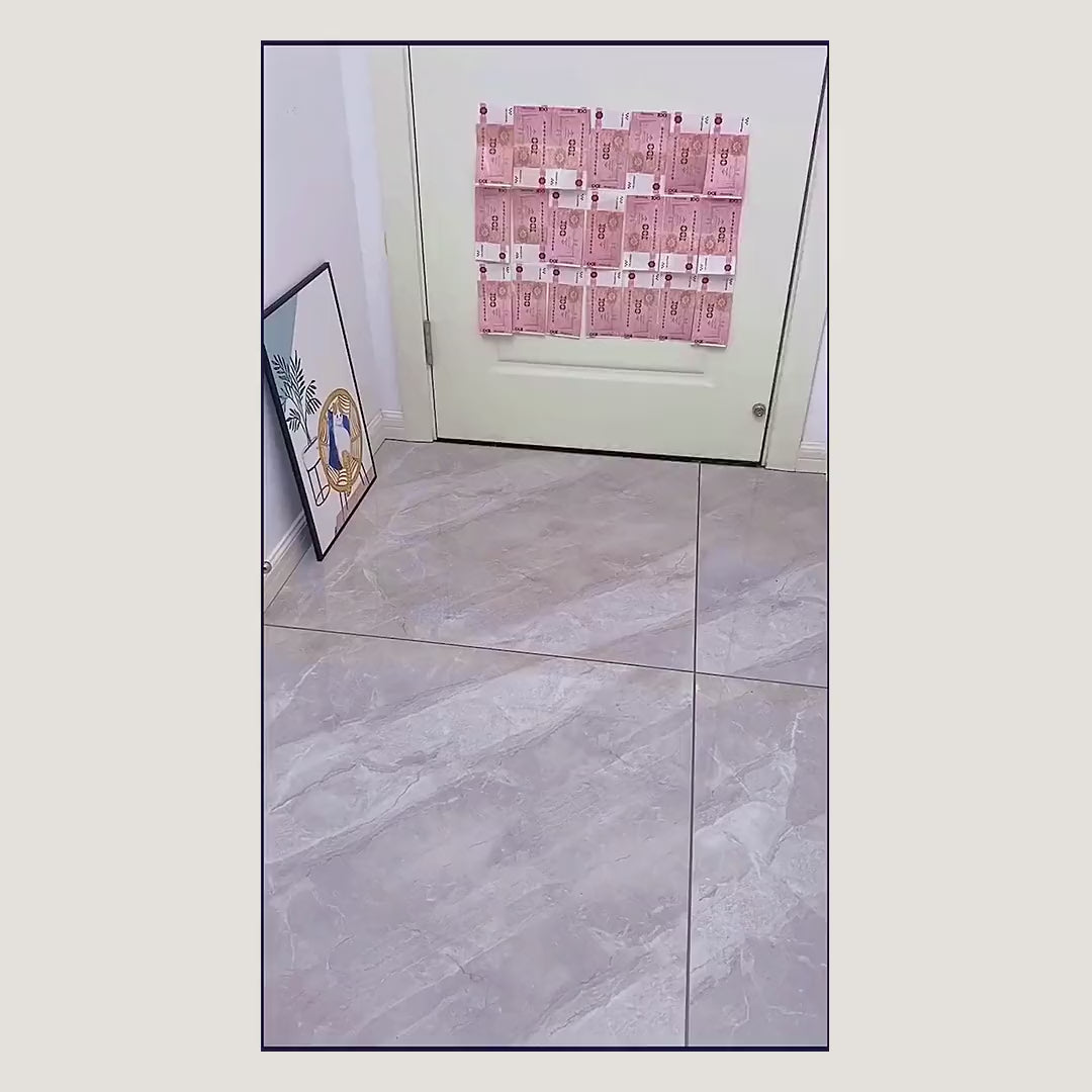 Demonstration: door draft stopper slid onto the bottom of a door to close the gap